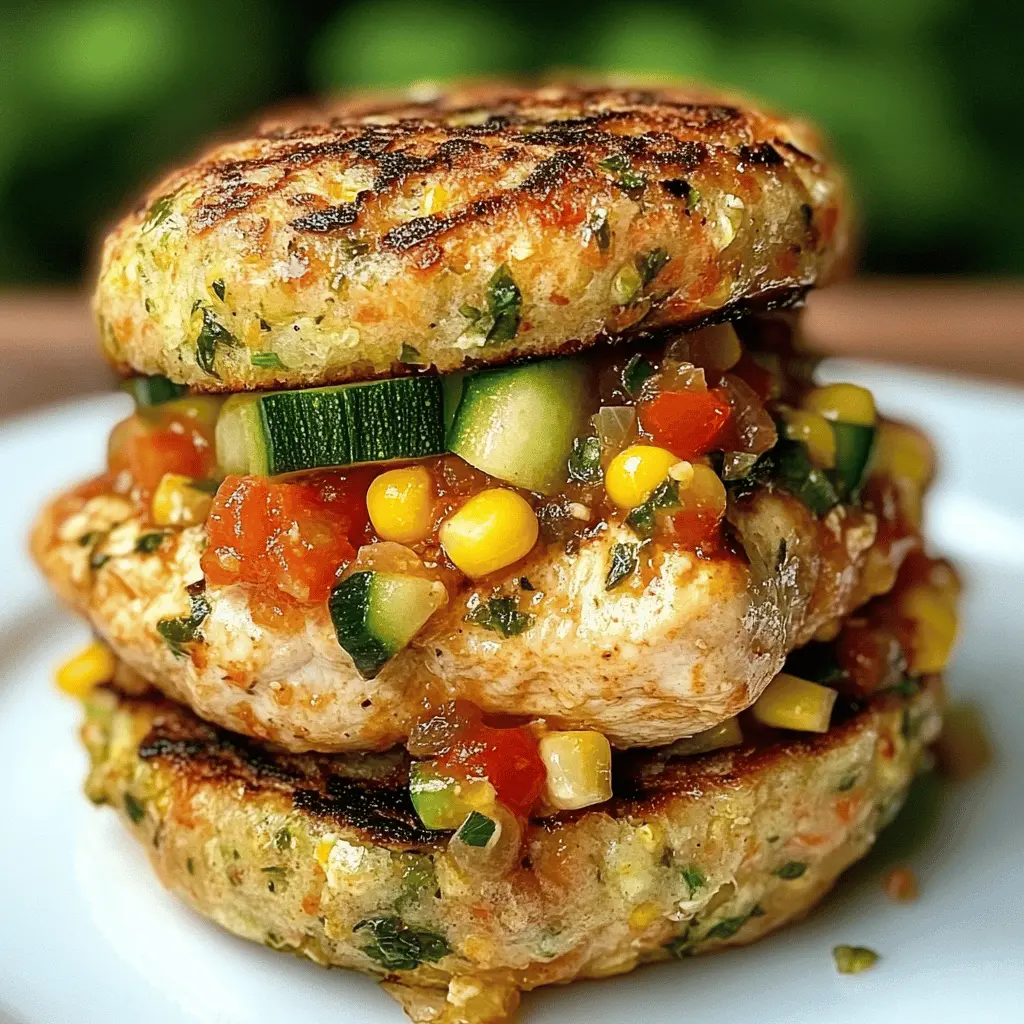 Looking for a fresh twist on burger night? These Chicken, Zucchini, and Fresh Corn Burgers are bursting with flavor and paired perfectly with a vibrant tomato cucumber relish. They're low in carbs and packed with nutrients, making them a wholesome choice for any occasion. Save this recipe for a delicious summer meal or a fun family dinner!