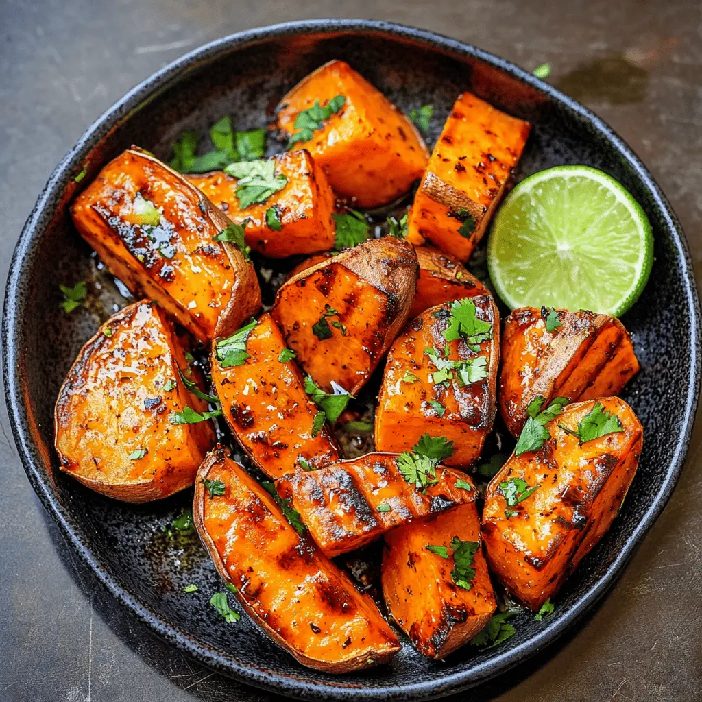 Transform your dinner with these Chili + Honey Roasted Sweet Potatoes! An irresistible mix of spicy and sweet, tossed with zesty lime juice for a flavor boost. Perfect as a side dish or a satisfying snack, these sweet potatoes are a delicious addition to any meal. Save this recipe for your next gathering or cozy night in! 🥔✨