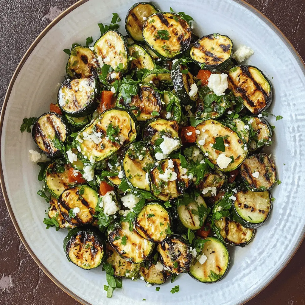 Looking for a refreshing side dish? Try this Mediterranean Style Grilled Zucchini Salad! Made with perfectly grilled zucchini, ripe tomatoes, and tangy feta, it's bursting with flavor. Perfect for summer barbecues or a light lunch, this salad will impress anyone at your table. Save this recipe for your next gathering and enjoy the taste of the Mediterranean!